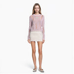 Load image into Gallery viewer, Women's Custom Pink Round Neck Long Sleeve Wool Knit Sweater | OEM/ODM Knitwear Manufacturer