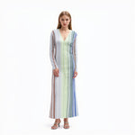 Load image into Gallery viewer, Women's Custom Green V-Neck Long Sleeve Knit Dress