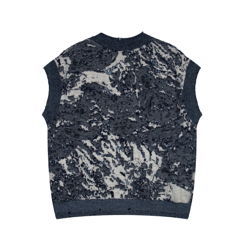 Men's Black V-Neck Sleeveless Knit Vest Sweater | Factory Direct Wholesale