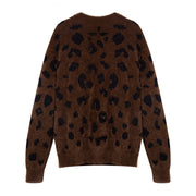 Women's Dark Brown V-Neck Knit Cardigan Sweater | Factory Direct Wholesale
