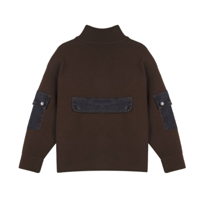 Men's Dark Khaki Cotton Button-Up Jacket | Factory Direct Wholesale