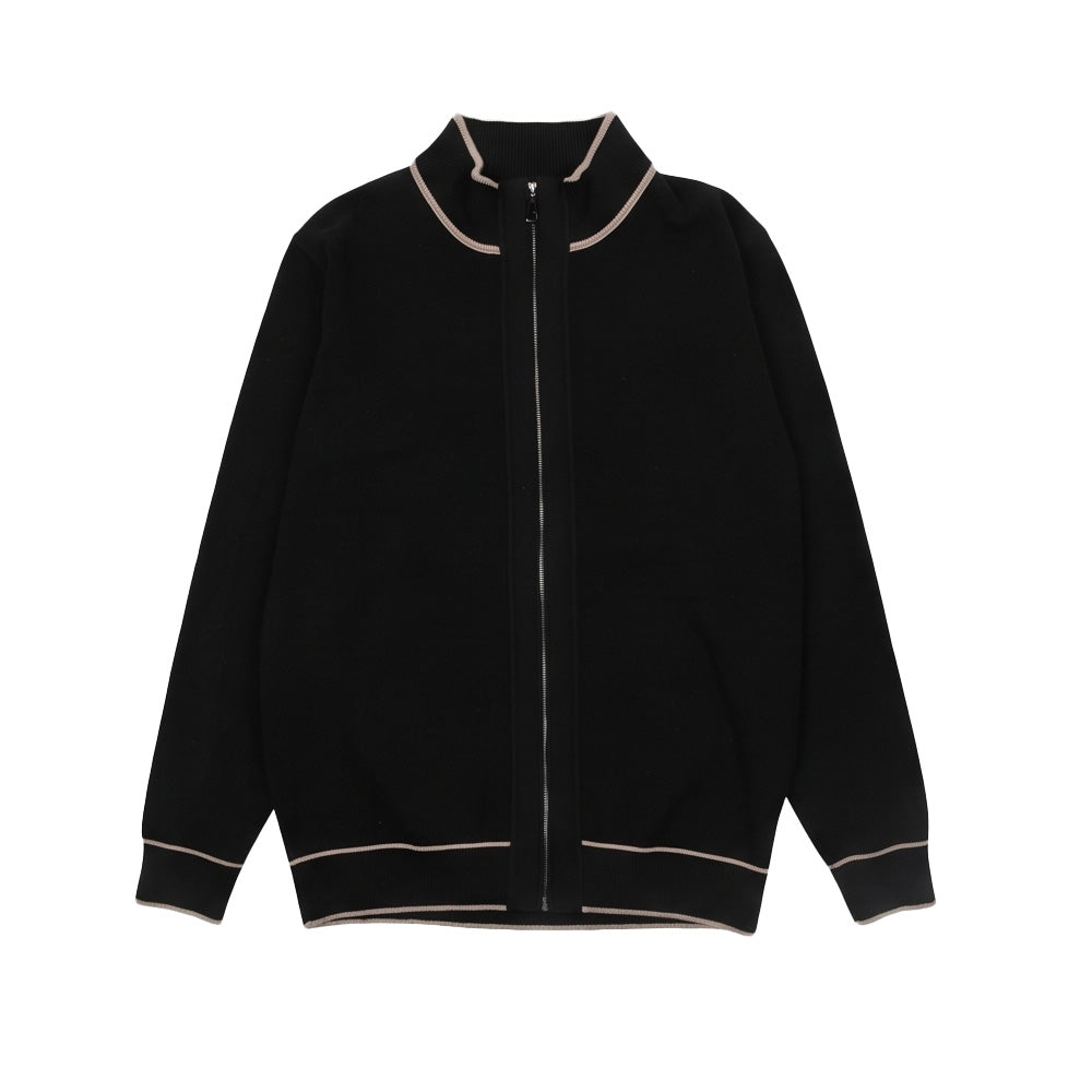Style 133Men’s – Contrast Trim Full Zip Knit Cardigan Wholesale Factory Direct