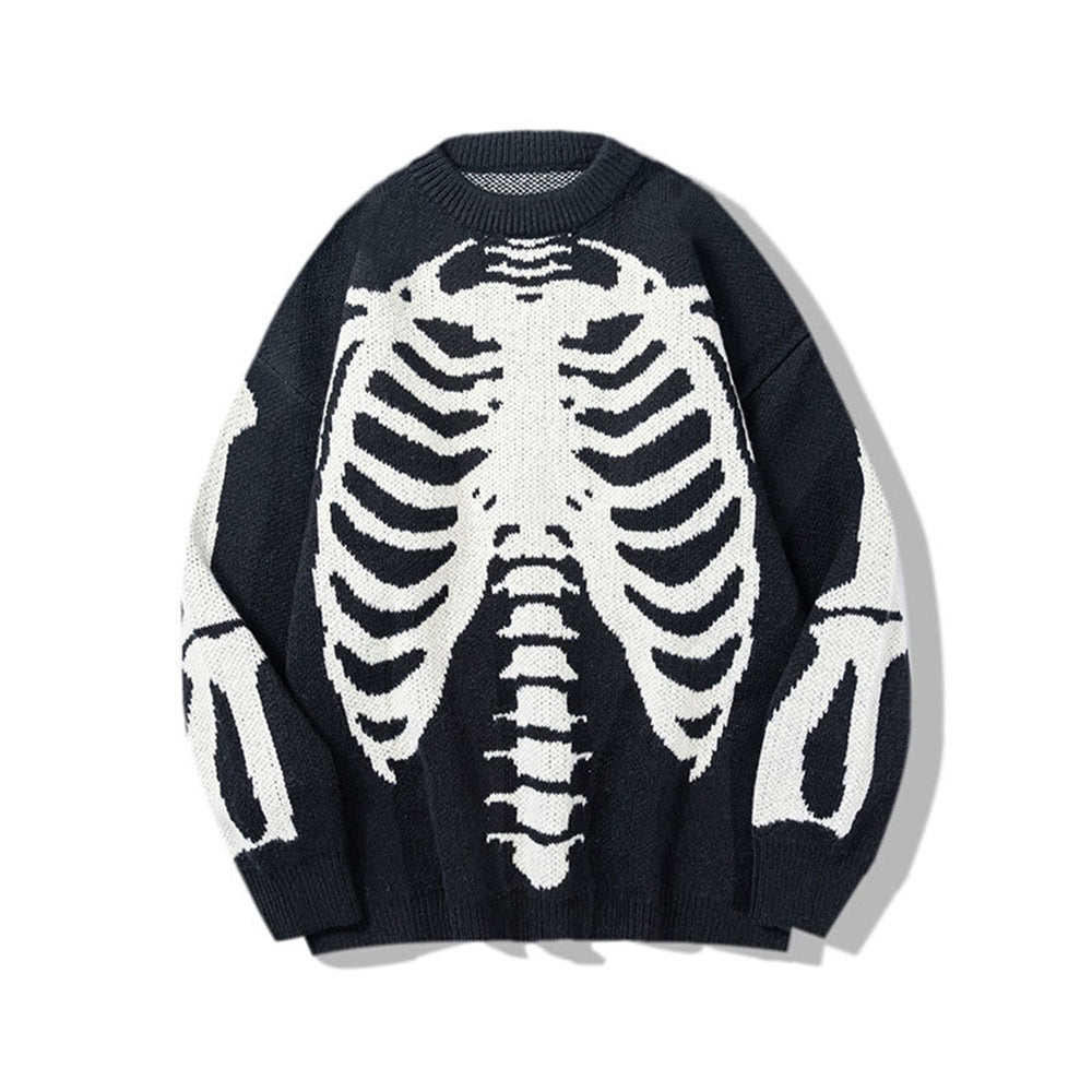 Couple ins trendy brand skull design young and handsome male and female long-sleeved personalized sweater OEM/ODM mass customization