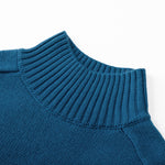 Load image into Gallery viewer, Women's Custom Blue Round Neck Long Sleeve Wool Knit Sweater | OEM/ODM Knitwear Manufacturer