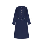 Load image into Gallery viewer, Women's Custom Blue Round Neck Long Sleeve Knit Dress | OEM/ODM Knitwear Manufacturer