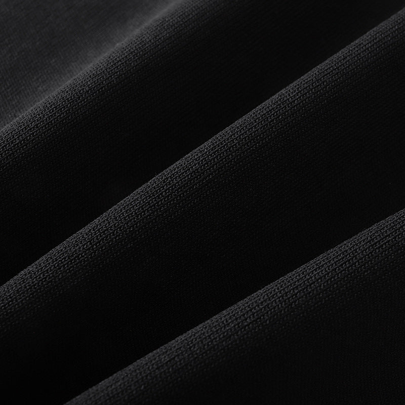 Black Round Neck Sleeveless Knit Skirt