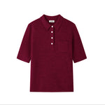 Load image into Gallery viewer, Women's Custom Blue Polo Collar Short Sleeve Wool Knit Sweater | OEM/ODM Knitwear Manufacturer