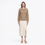 Load image into Gallery viewer, Brown Round Neck Long Sleeve Knit Cardigan Wool
