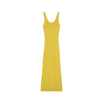Load image into Gallery viewer, Women's Custom Yellow V-Neck Sleeveless Knit Dress | OEM/ODM Knitwear Manufacturer