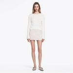 Load image into Gallery viewer, White Round Neck Long Sleeve Knit Sweater Wool