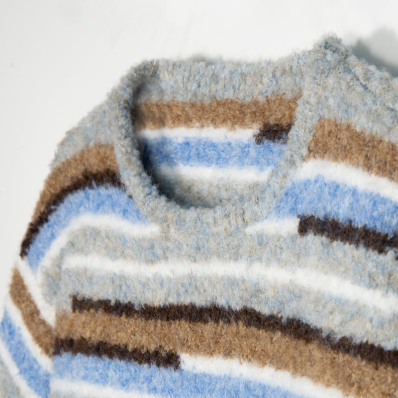 Women's Color Block Wool Round Neck Pullover Sweater | Factory Direct Wholesale