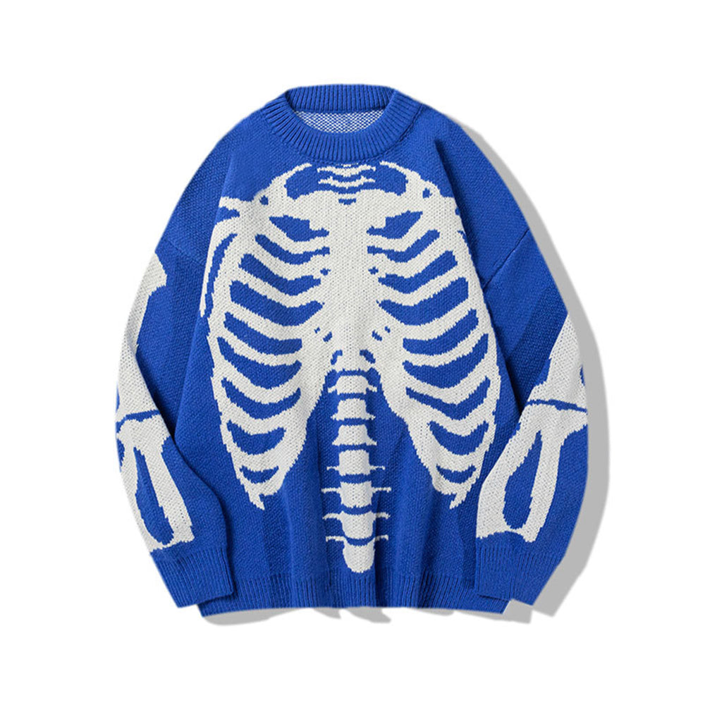 Couple ins trendy brand skull design young and handsome male and female long-sleeved personalized sweater OEM/ODM mass customization