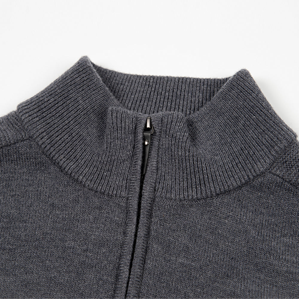 Style 132Men’s – Textured Quarter Zip Knit Sweater Wholesale Factory Direct