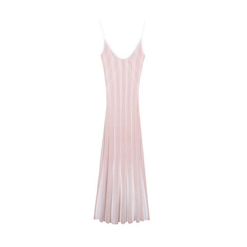 V Neck Sleeveless Knit Dress Tencel
