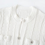 Load image into Gallery viewer, Women's Custom White Round Neck Short Sleeve Knit Dress | OEM/ODM Knitwear Manufacturer