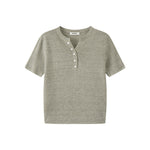 Load image into Gallery viewer, Women's Custom Blue V-Neck Short Sleeve Wool Knit Sweater | OEM/ODM Knitwear Manufacturer