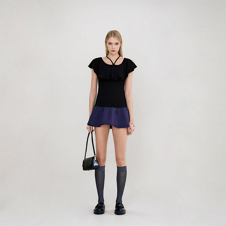 Black Off Shoulder Knit Sweater