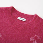 Load image into Gallery viewer, Women's Custom Pink Round Neck Long Sleeve Wool Knit Sweater | OEM/ODM Knitwear Manufacturer