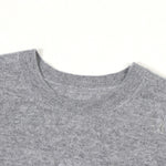 Load image into Gallery viewer, Gray Round Neck Short Sleeve Knit Sweater Wool