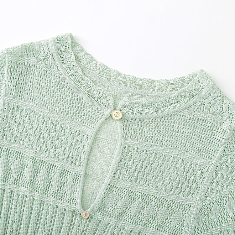 Round Neck Short Sleeve Knit Dress
