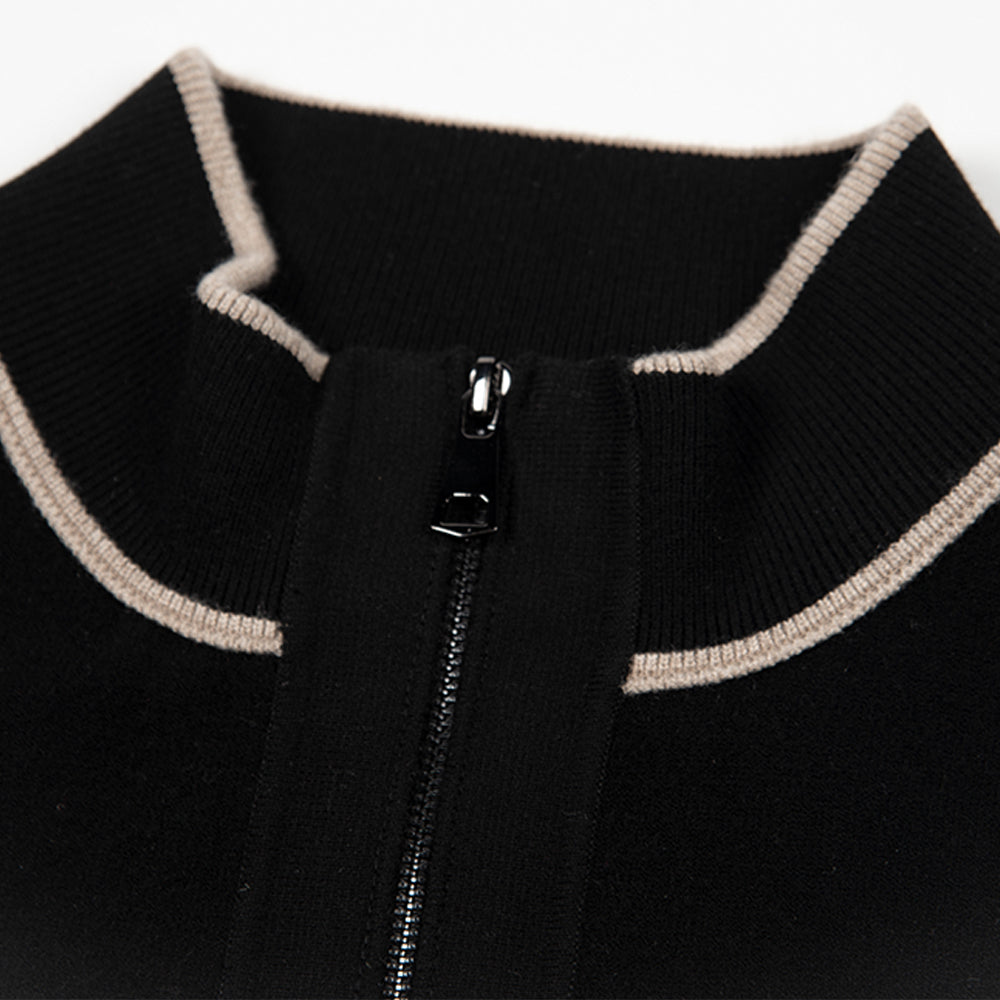 Style 133Men’s – Contrast Trim Full Zip Knit Cardigan Wholesale Factory Direct