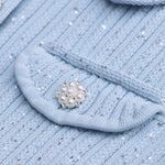 Load image into Gallery viewer, Women's Custom Misty Blue Polo Collar Short Sleeve Knit Dress