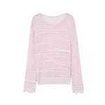 Load image into Gallery viewer, Women's Custom Pink Round Neck Long Sleeve Alpaca Knit Sweater | OEM/ODM Knitwear Manufacturer