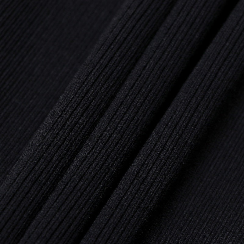 Black High Neck Sleeveless Knit Dress