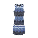Load image into Gallery viewer, Blue Round Neck Sleeveless Knit Dress