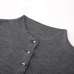 Load image into Gallery viewer, Women's Custom Black &amp; Dark Gray Round Neck Long Sleeve Wool Knit Sweater | OEM/ODM Knitwear Manufacturer