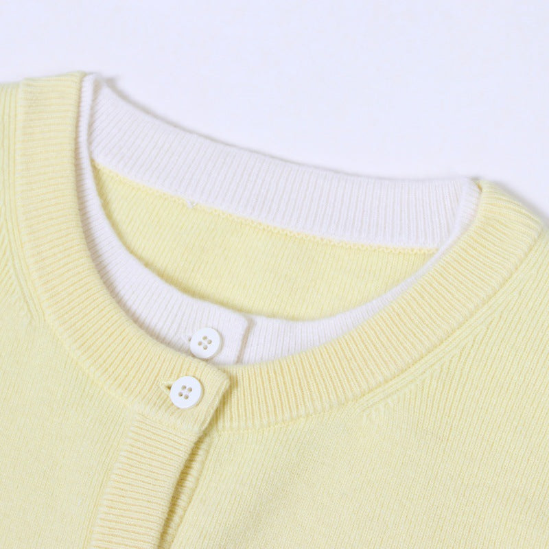 Women's Custom Yellow Round Neck Long Sleeve Wool Knit Sweater | OEM/ODM Knitwear Manufacturer
