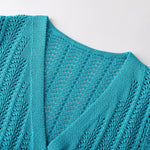 Load image into Gallery viewer, Blue V Neck Long Sleeve Knit Dress