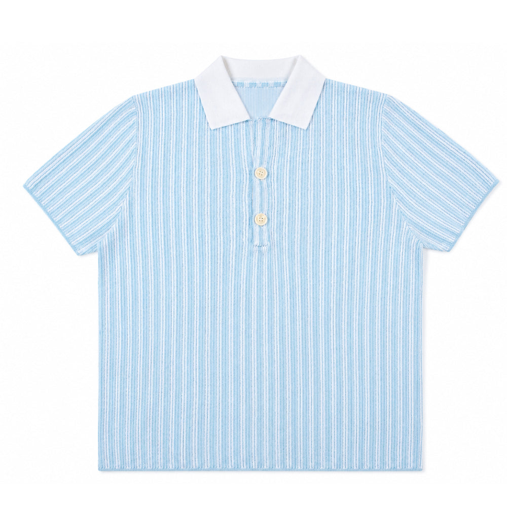 Men's Multicolor Cotton Polo Collar Short Sleeve T-Shirt