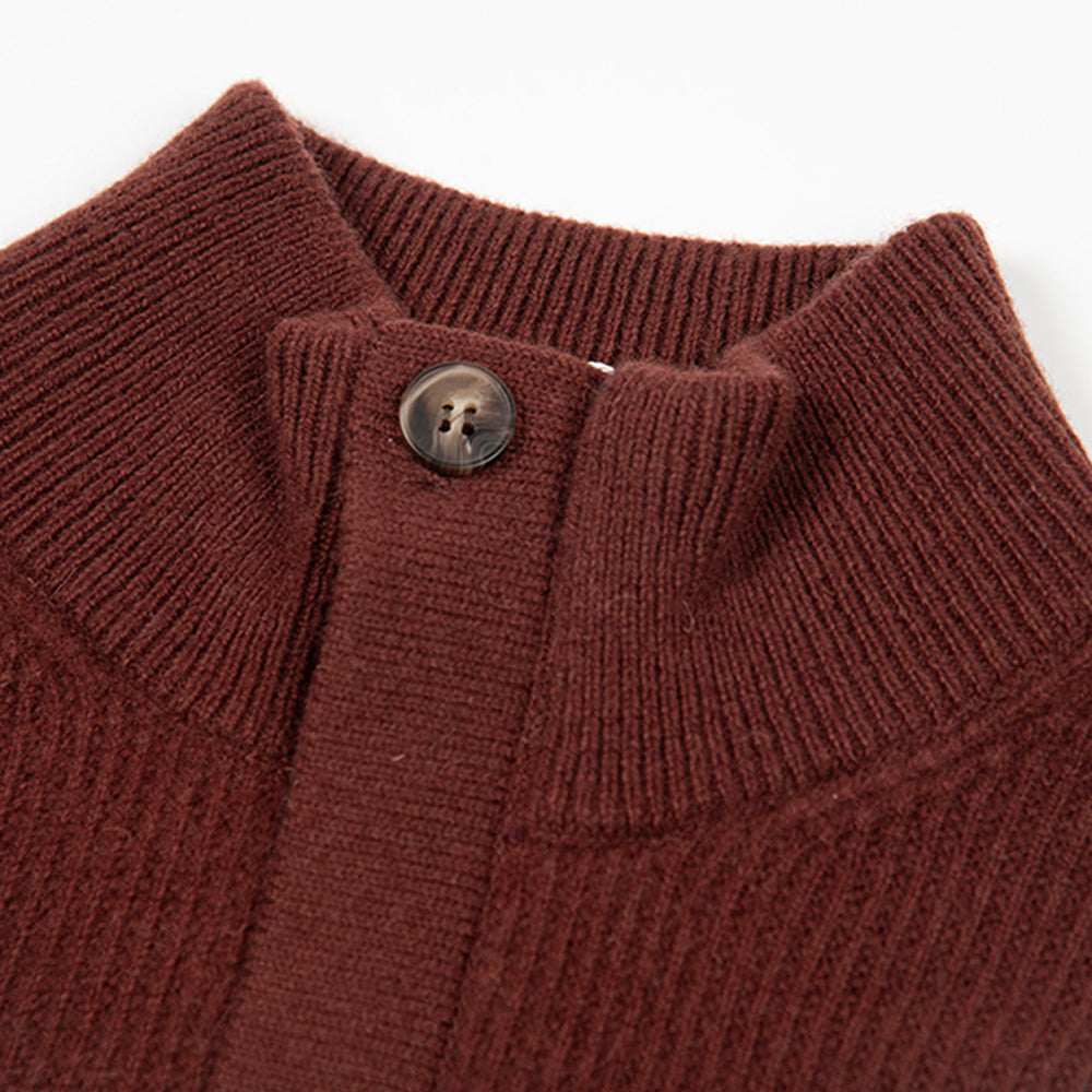 Style 123Men’s – Mock Neck Button Knit Sweater Wholesale Factory Direct