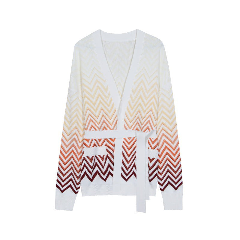 Women's Custom V-Neck Long Sleeve Knit Cardigan