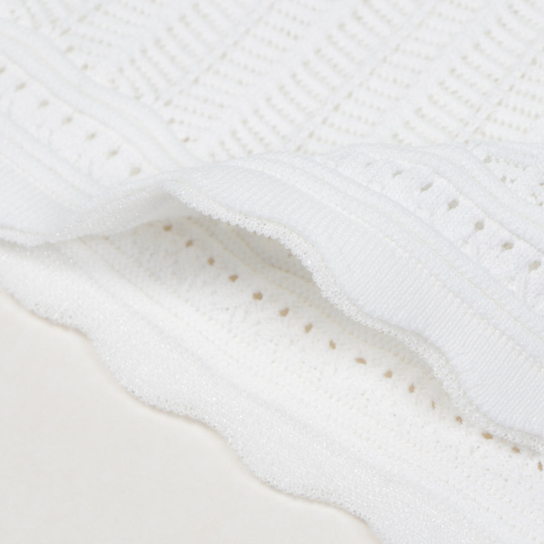 White Round Neck Sleeveless Knit Dress