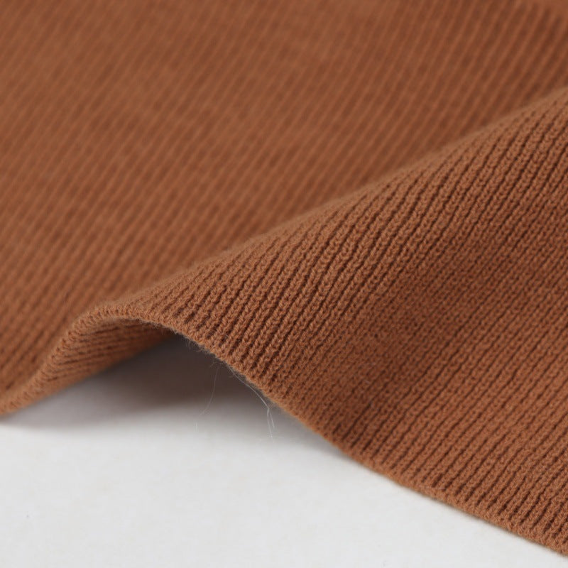 Shirt Collar Long Sleeve Knit Sweater Cotton