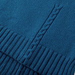 Load image into Gallery viewer, Women's Custom Blue Round Neck Long Sleeve Wool Knit Sweater | OEM/ODM Knitwear Manufacturer