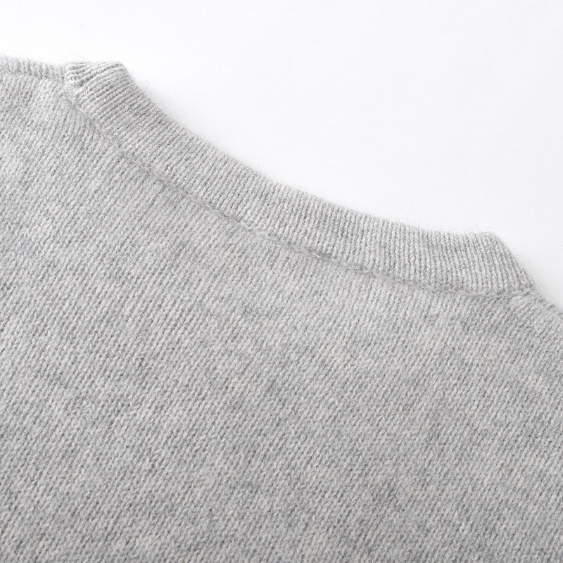 Round Neck Knit Sweater Wool