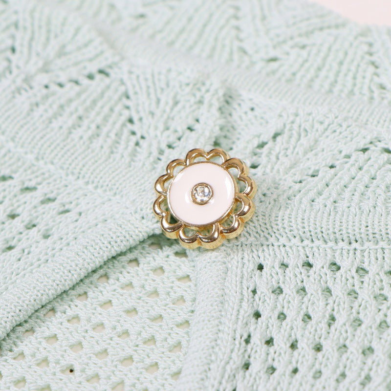 Women's Custom Green Round Neck Short Sleeve Knit Dress | OEM/ODM Knitwear Manufacturer