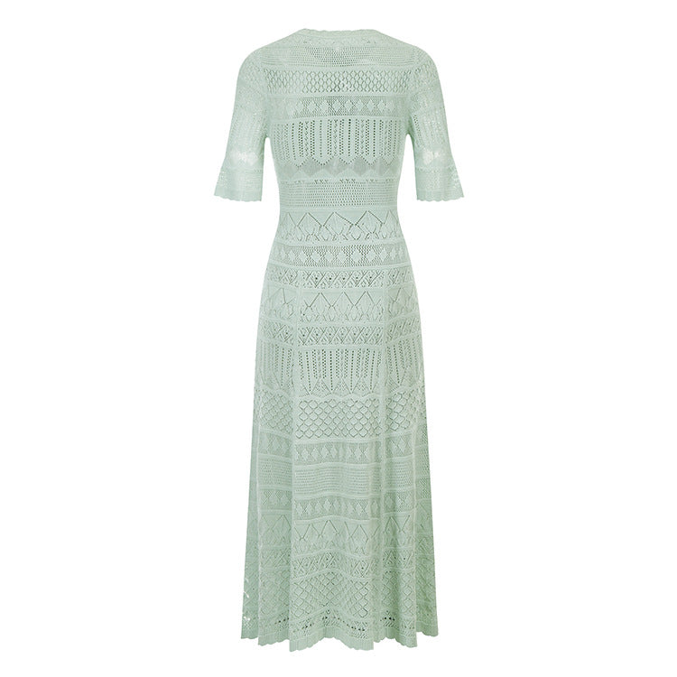 Round Neck Short Sleeve Knit Dress