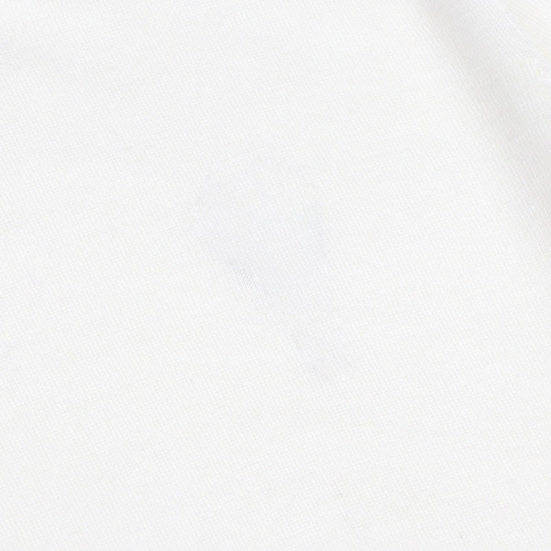 Men's White Round Neck Short Sleeve Tencel T-Shirt
