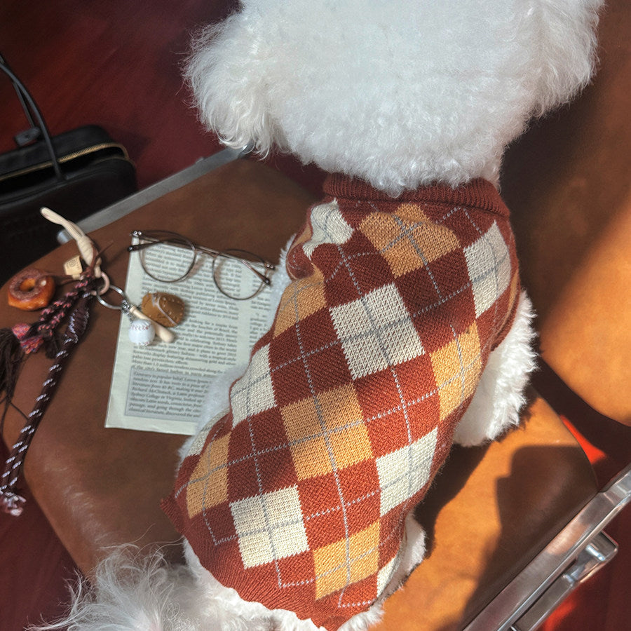 Preppy Red Christmas Pet Sweater | OEM Manufacturing