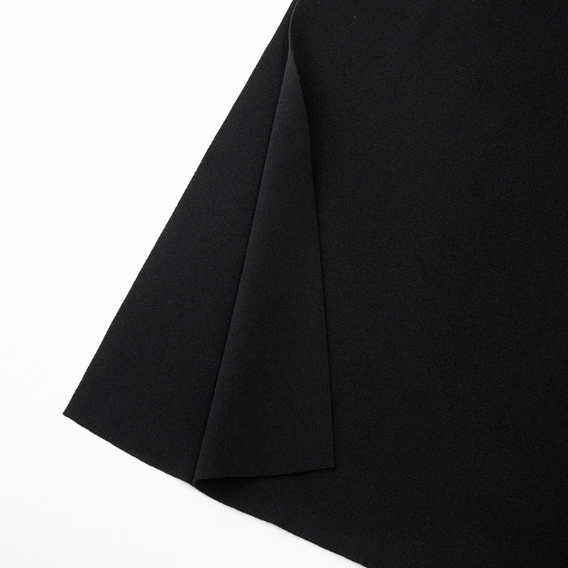 Women's Custom Black V-Neck Spaghetti Strap Knit Maxi Dress | OEM/ODM Knitwear Manufacturer