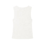 Load image into Gallery viewer, White Round Neck Sleeveless Knit Sweater Wool