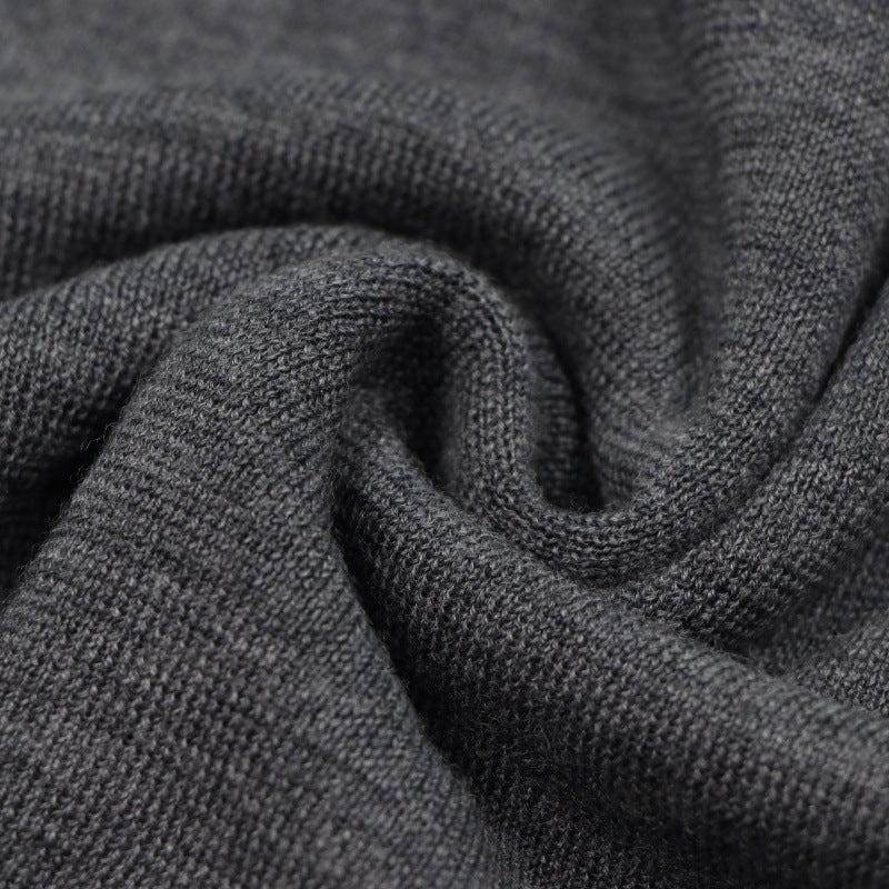Gray Off Shoulder Long Sleeve Knit Dress Wool