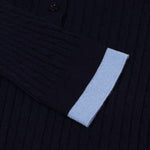 Load image into Gallery viewer, Women's Custom Blue High Neck Long Sleeve Wool Knit Sweater | OEM/ODM Knitwear Manufacturer
