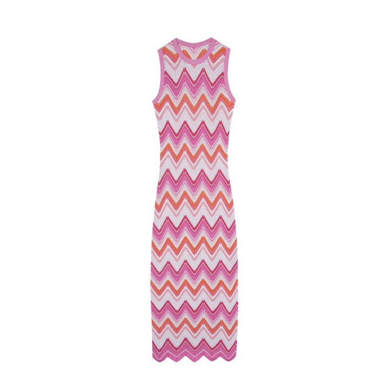 Round Neck Sleeveless Knit Dress