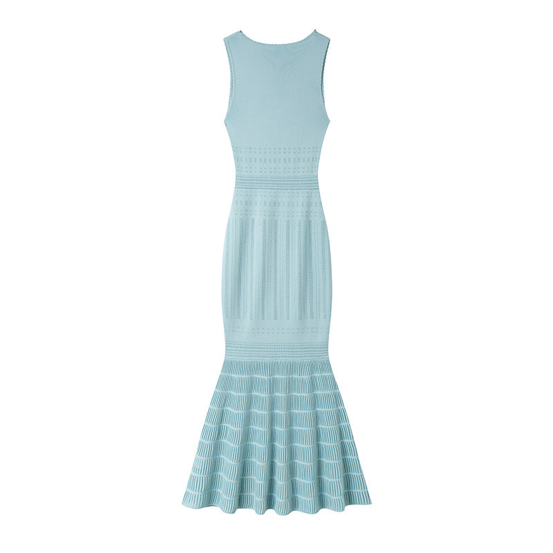 Blue V Neck Sleeveless