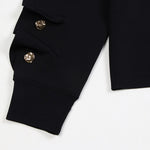 Load image into Gallery viewer, Black Round Neck Long Sleeve Knit Sweater Wool